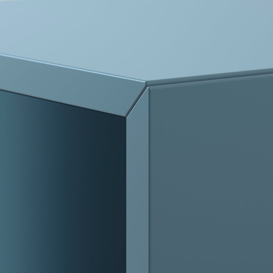 EKET cabinet combination with legs, white/dark grey-blue, 35x35x80 cm