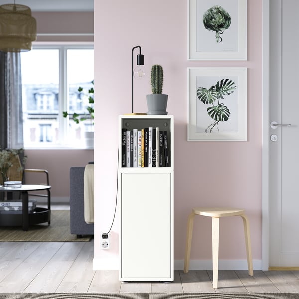 EKET cabinet combination with feet, white, 35x35x107 cm