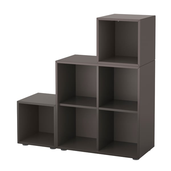 EKET cabinet combination with feet, dark grey, 105x35x107 cm