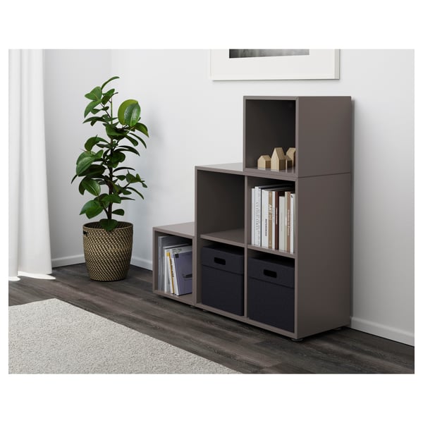 EKET cabinet combination with feet, dark grey, 105x35x107 cm