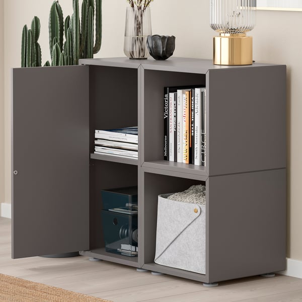 EKET cabinet combination with feet, dark grey, 70x35x72 cm