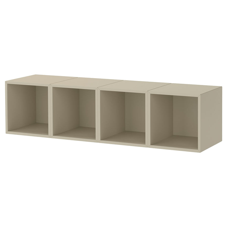 EKET wall-mounted storage combination, beige, 140x35x35 cm