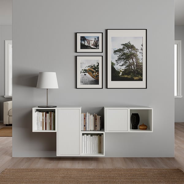 EKET wall-mounted cabinet combination, white, 175x35x70 cm