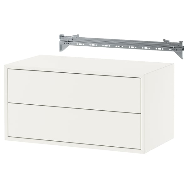 EKET wall-mounted storage combination, with 2 drawers/white, 70x35x35 cm