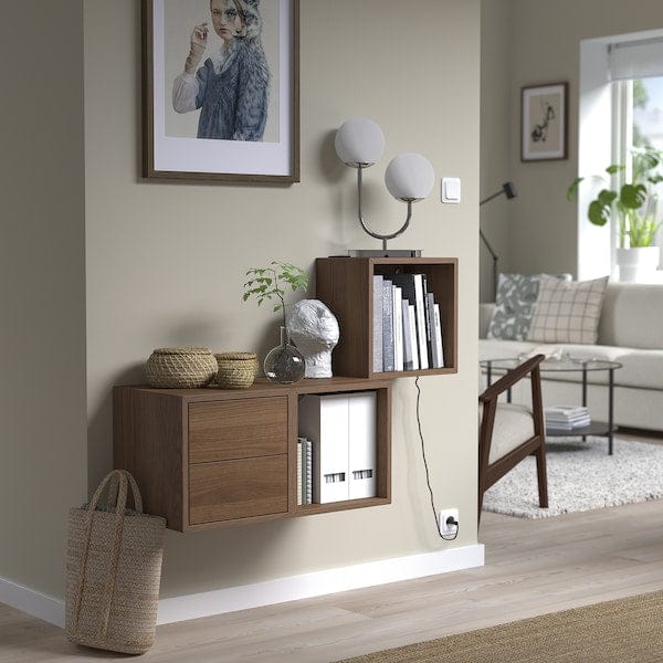 Ikea EKET - Wall-mounted storage combination, walnut effect, 105x35x70 cm