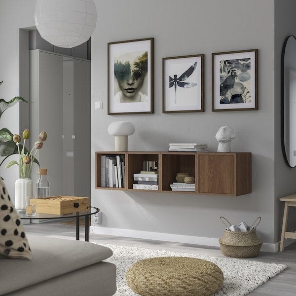 Ikea EKET - Wall-mounted cabinet combination, walnut effect, 140x35x35 cm
