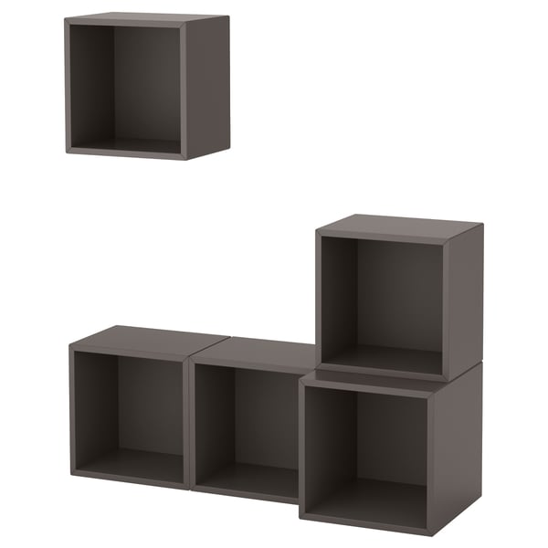 EKET wall-mounted cabinet combination, dark grey, 105x35x120 cm