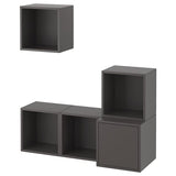 EKET wall-mounted cabinet combination, dark grey, 105x35x120 cm