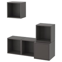 EKET wall-mounted cabinet combination, dark grey, 105x35x120 cm