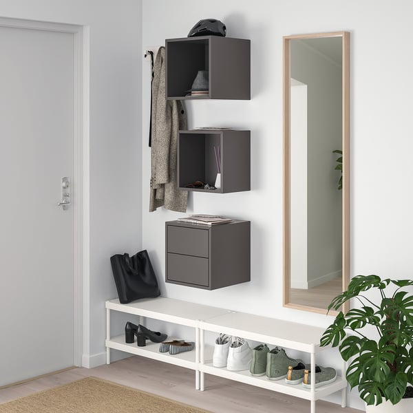 EKET wall-mounted storage combination, dark grey, 105x35x70 cm