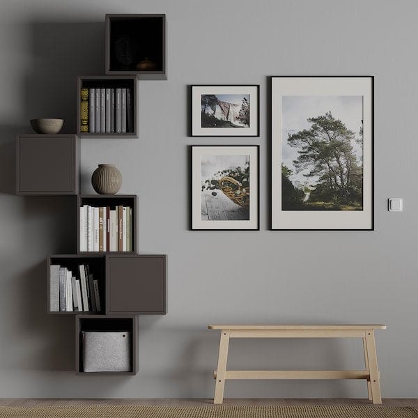 Ikea EKET - Wall-mounted cabinet combination, dark grey, 80x35x210 cm