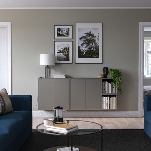 Ikea EKET - Wall-mounted cabinet combination, dark grey, 175x35x70 cm