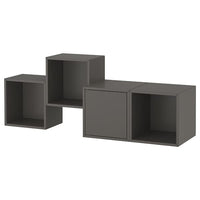 EKET wall-mounted cabinet combination, dark grey, 140x35x53 cm