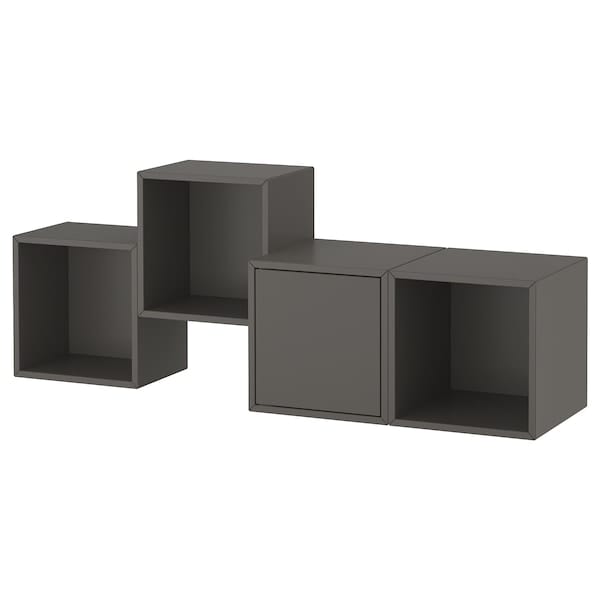 Ikea EKET - Wall-mounted cabinet combination, dark grey, 140x35x53 cm