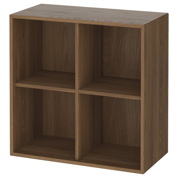 EKET cabinet with 4 compartments, brown walnut effect, 70x35x70 cm