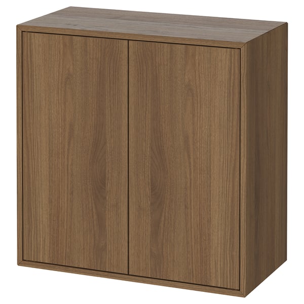EKET cabinet w 2 doors and 1 shelf, brown walnut effect, 70x35x70 cm