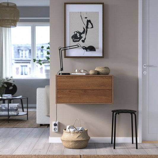 Ikea EKET - Cabinet with 2 drawers, brown/walnut effect, 70x35x35 cm