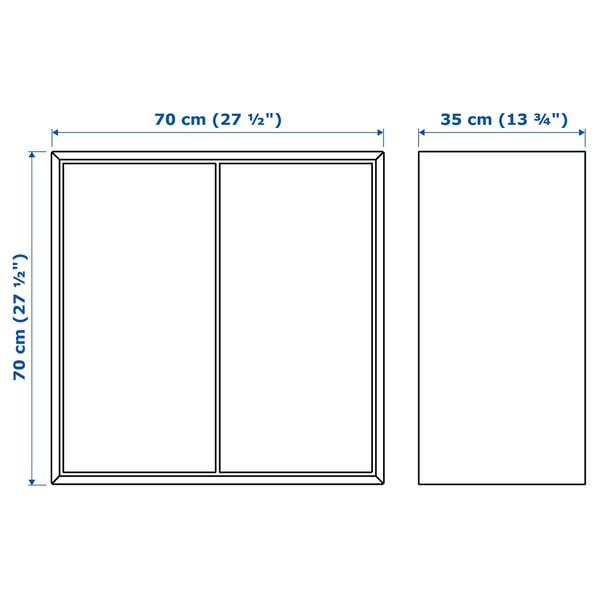 EKET wall cb with 2 doors, walnut effect, 70x35x70 cm