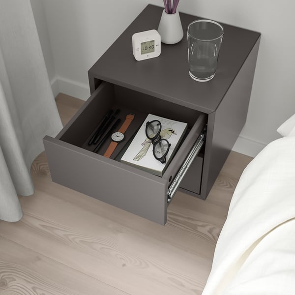 EKET wall cabinet with 2 drawers, dark grey, 35x35x35 cm