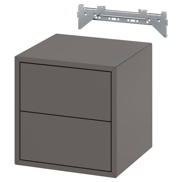EKET wall cabinet with 2 drawers, dark grey, 35x35x35 cm