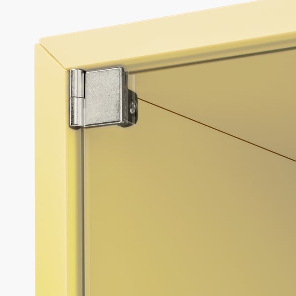 EKET wall cabinet with glass door, pale yellow, 35x25x35 cm