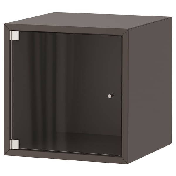 EKET wall cabinet with glass door, dark grey, 35x35x35 cm