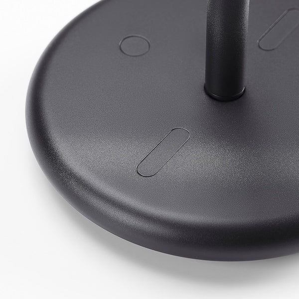 EKFÄNN table mirror w integrated lighting, dimmable/black, 20 cm