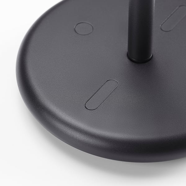 EKFÄNN table mirror w integrated lighting, dimmable/black, 20 cm