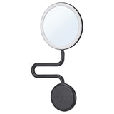 EKFÄNN mirror with integrated lighting, dimmable wall mounted/black, 20 cm