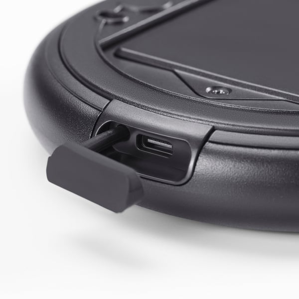 EKFÄNN mirror with integrated lighting, dimmable wall mounted/black, 20 cm