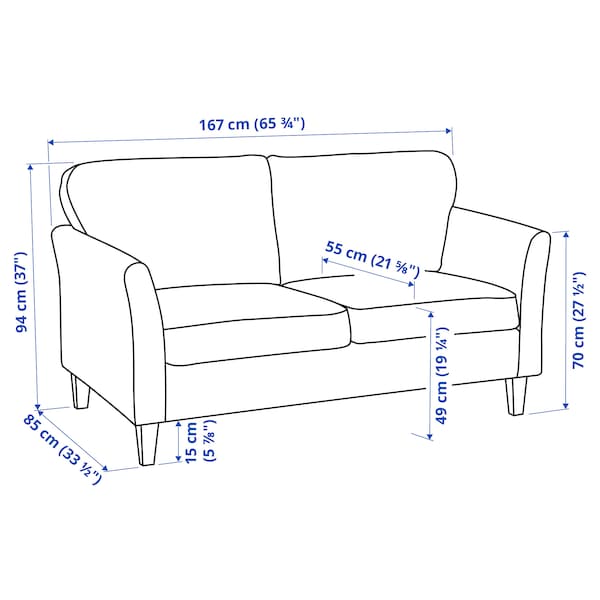 Ikea EKHOLMA - 2-seater sofa, Hemmesta gray-beige