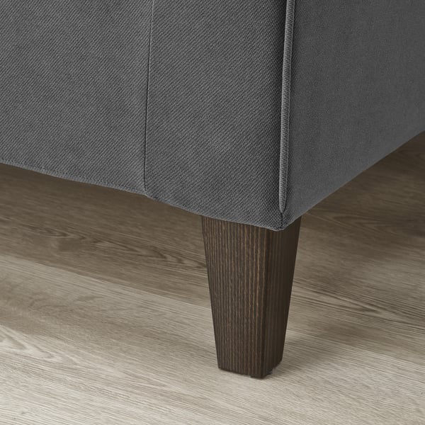 EKHOLMA corner sofa, 4-seat with open end, Hakebo dark grey, 9x70x195 cm