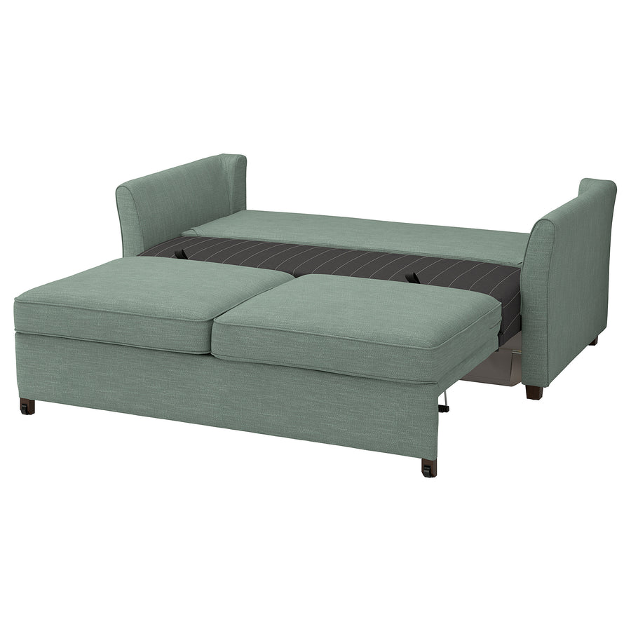 EKHOLMA 2-seat sofa-bed, Hemmesta grey-green, 189x70x105 cm