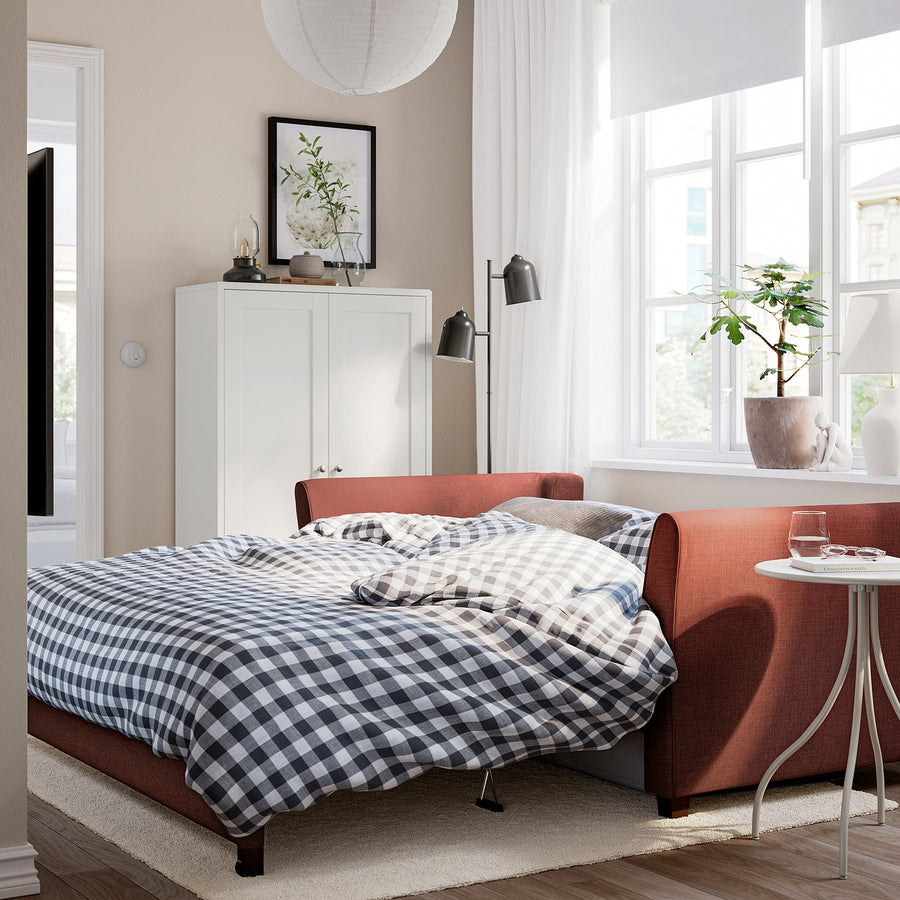 EKHOLMA 2-seat sofa-bed, Kilanda brown-red, 189 cm