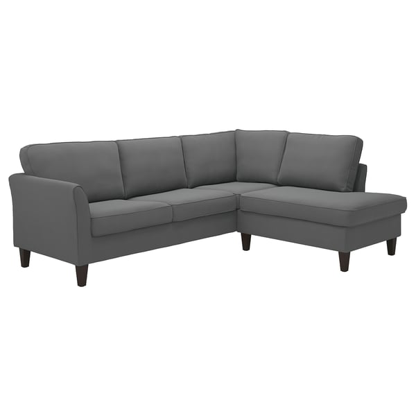 EKHOLMA cvr f crnr sofa, 4-seat w open end, Hakebo dark grey