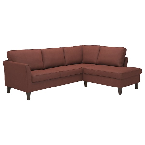 EKHOLMA cvr f crnr sofa, 4-seat w open end, Kilanda brown-red