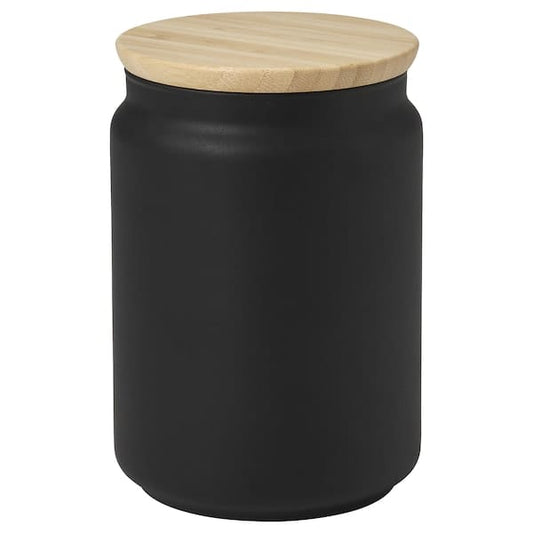 Ikea EKLATERA - Jar with lid, black, 1.1 l