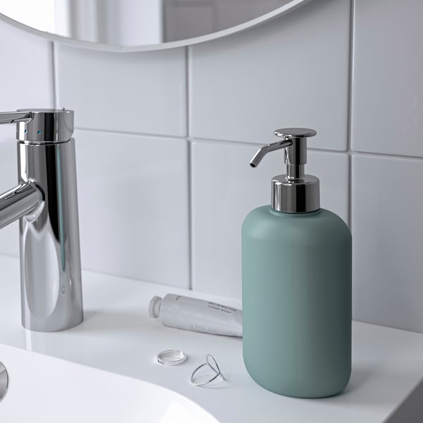 EKOLN soap dispenser, light grey-turquoise