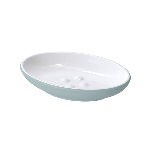 EKOLN soap dish, light grey-turquoise, 13x9 cm