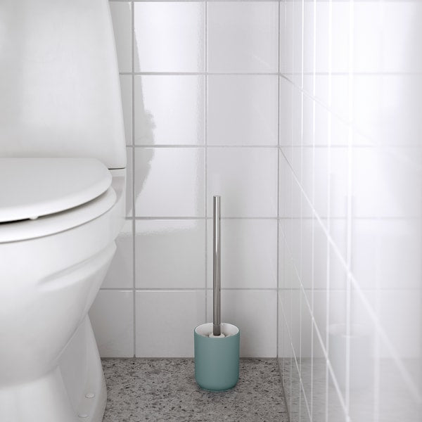 EKOLN toilet brush, light grey-turquoise, 9 cm