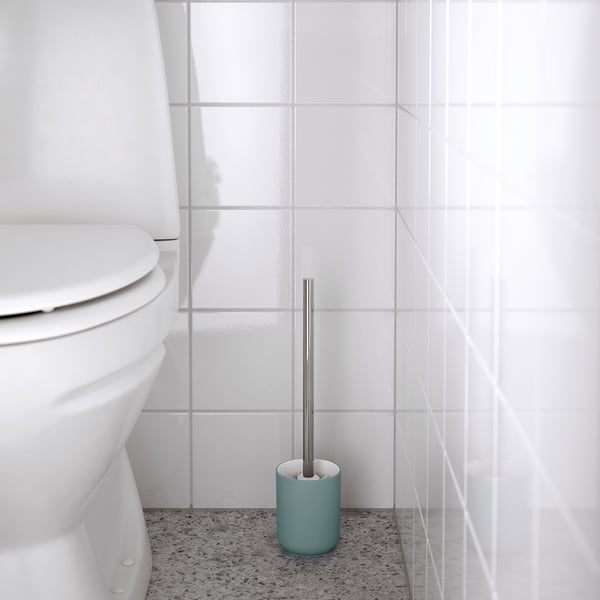 EKOLN toilet brush, light grey-turquoise, 9 cm