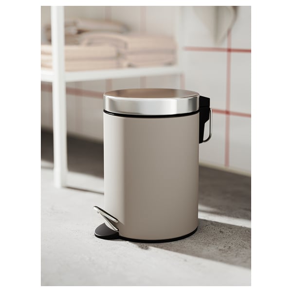 EKOLN waste bin, beige, 3 l