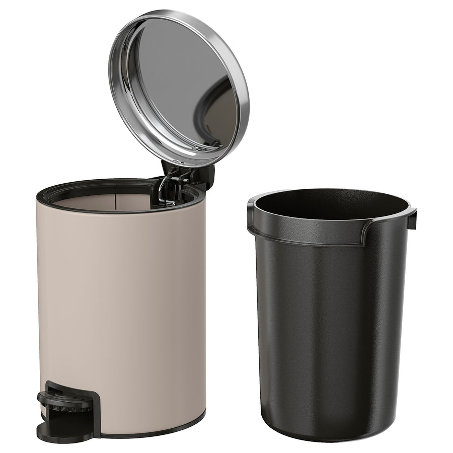 EKOLN waste bin, beige, 17 cm