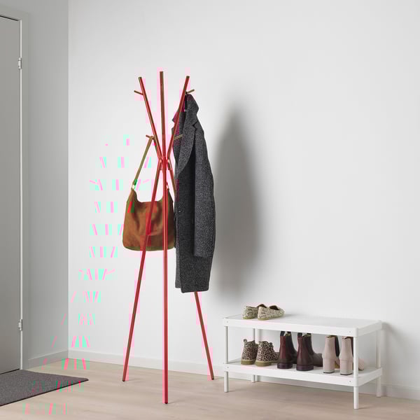 EKRAR hat and coat stand, bright red, 169 cm