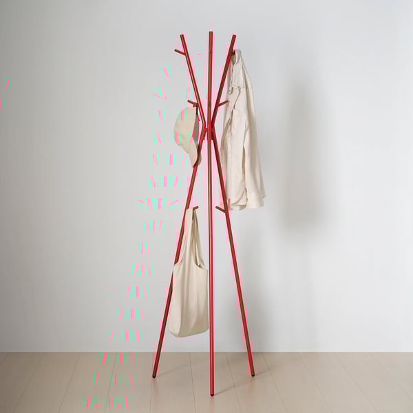 EKRAR hat and coat stand, bright red, 169 cm