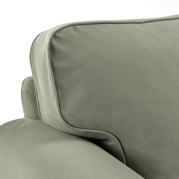EKTORP 3-seat sofa with chaise longue, Hakebo grey-green, 252x88x163 cm