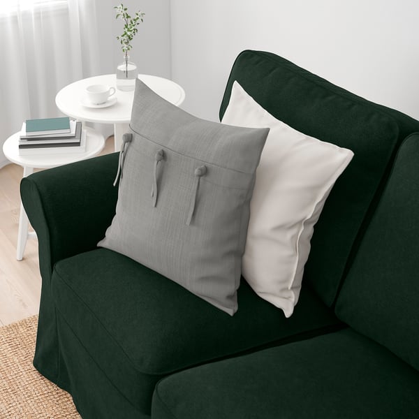 EKTORP 3-seat sofa, with chaise longue/Tallmyra dark green, 252x88x88 cm