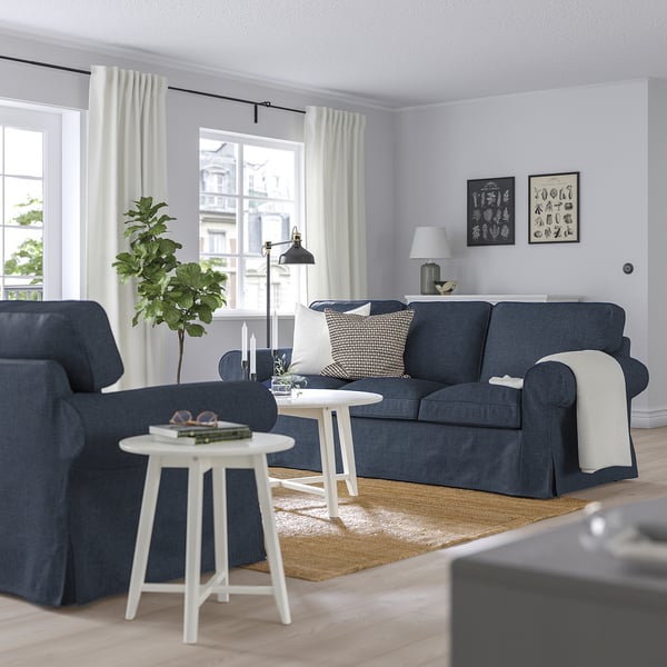 EKTORP 3-seat sofa, Kilanda dark blue, 218x88x88 cm