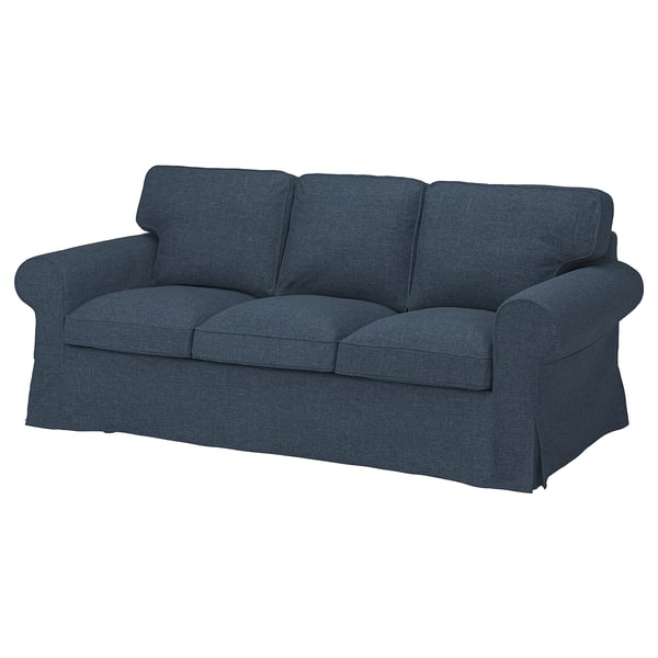 EKTORP 3-seat sofa, Kilanda dark blue, 218x88x88 cm