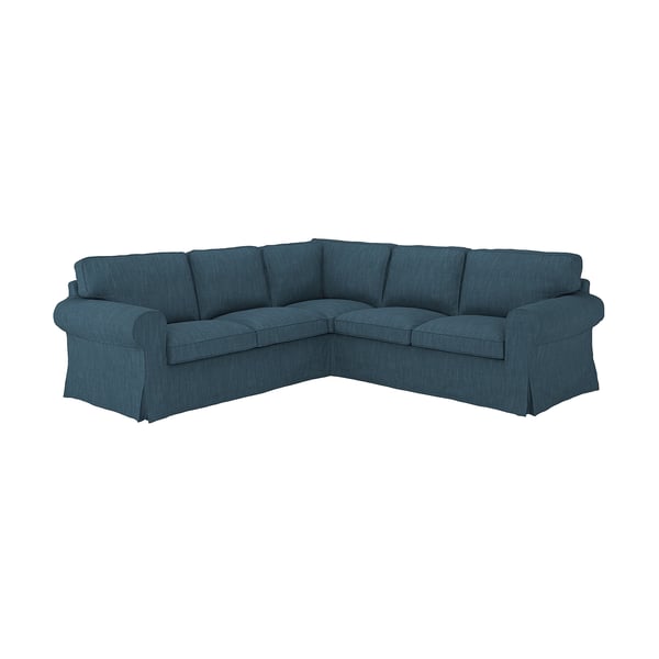 EKTORP corner sofa, 4-seat, Hillared dark blue, 243 cm